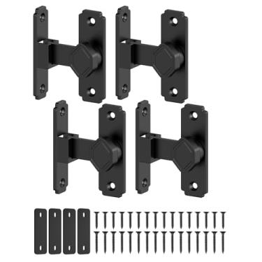 Imagem de SecureLatch Fechadura de porta de celeiro flip de 90 graus, trava pequena de ângulo reto, travas de porta deslizante para armários, banheiro, celeiro, galpão, jardim, janela - ferragens de segurança e