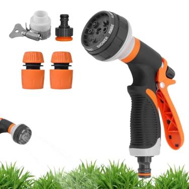 Imagem de Bico Para Mangueira De Jardim,8 Padrões Configuração Fácil | Lança De Pulverização Para Mangueira,Para Lavar Carros Limpar Pisos Manutenção De Piscinas Regar Plantas E Cuidar De Animais