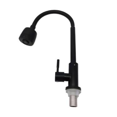 Imagem de Torneira Gourmet Flexível Cromada 360° para Cozinha – Torneira de Bancada com Duplo Jato 1/4 de Volta(Pia Preto Redondo-7)