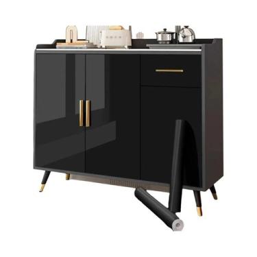 Imagem de Papel De Parede Autoadesivo Impermeável Em Filme De Pérola PVC Preto E