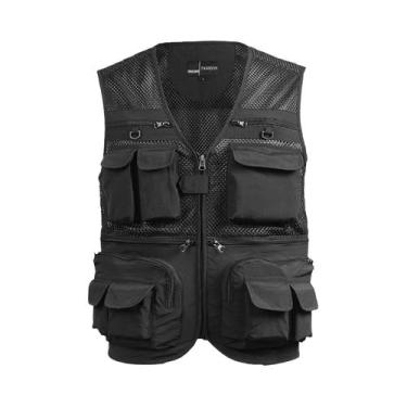 Imagem de Colete De Pesca Em Malha Respirável Com Bolsos Com Zíper Para Atividad