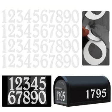 Imagem de Diggoo Adesivo com números de caixa de correio reflexivos, recortado, estilo elegante, número de vinil, 10 cm, autoadesivo, 4 conjuntos para caixa de correio, placas, janela, porta, carros, caminhões,