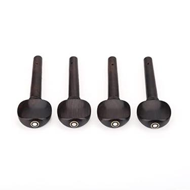 Imagem de Acouto Conjunto de Pinos de Afinação para Violino de ébano 4/4-1 Conjunto de Violino de Madeira de ébano/Acessórios para Apoio de Queixo Afinadores de Arremate - Arremate de Com Afinadores Finos