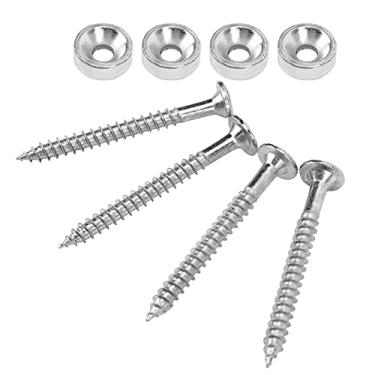 Imagem de Generic Acessório de Bucha de Pescoço de Guitarra Elétrica, 4 Conjuntos de Parafusos de Virola de Metal Com Parafuso para Aplicação Flexível, Conjunto de Bucha de Junta de Pescoço de Guitarra de Aço