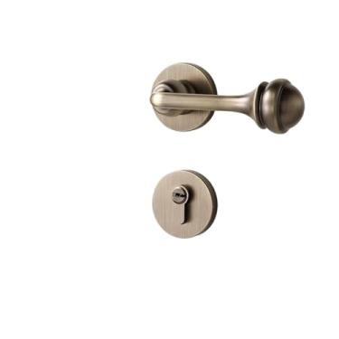 Imagem de Fechadura de porta de quarto porta de madeira estilo antigo fechadura magnética silenciosa bronze (fechadura magnética)