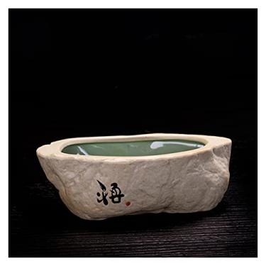 Imagem de Vasos de plantas hidropônico não poroso vaso de flores criativo retro grés cobre dinheiro grama verde flor manuscrita cerâmica vaso de flores (cor: B) (1)