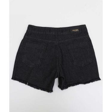 Imagem de Short Juvenil Jeans Strass Tam 10 a 16 Preto-55083 - Ecxo Jeans, Jeans