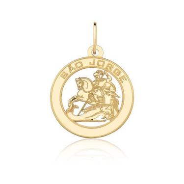 Imagem de Pingente Medalha São Jorge Ouro Puro 18k P143 - MAEHLER Arte Em Joias,