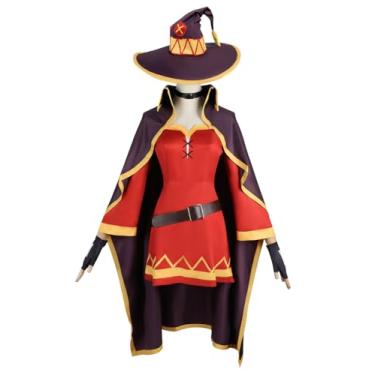 Imagem de CHUANHUA Megumin Cosplay Costume Anime Kono Subarashii Sekai ni Shukufuku wo! Cosplay Costume Full Set Lady's (X-Large)
