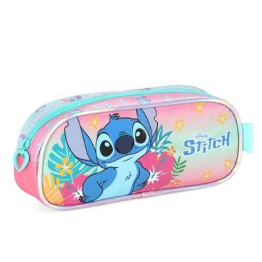 Imagem de Estojo Escolar Lilo Stitch Menina Licenciado Disney Rosa - Luxcel