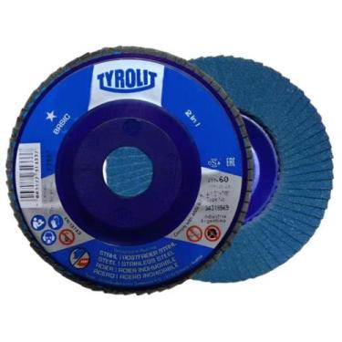 Imagem de Disco Flap 2 em 1 4.1/2"x7/8" Grão 60 ZA60-B 28N Tyrolit - ABRASIVOS T