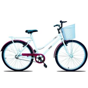 Imagem de Bicicleta Retrô Feminina Forss Rose Aro 26 - Azul Bebe, Branco, Violet