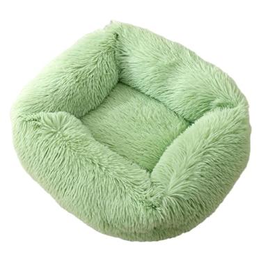 Imagem de BEIDUOYANG Cama para cachorro, ninho peludo, para filhotes, filhotes, gatinhos, antiderrapante, cama para animais de estimação, com capa grossa para sofá-cama multicolorida