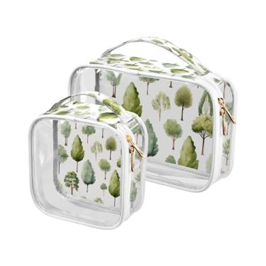 Imagem de xigua Bolsa de maquiagem verde para mulheres, bolsa de cosméticos transparente de viagem, bolsa de higiene portátil à prova d'água para viagens, férias, organização de banheiro