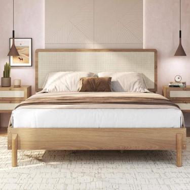 Imagem de Cama Queen 172cm com Cabeceira em Palhinha Oslo Móvel na Caixa - Mvel 