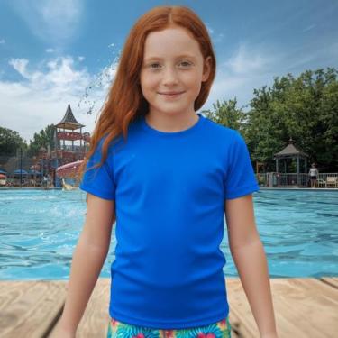 Imagem de Camisa Térmica Infantil Menina Manga Curta Proteção Solar Segunda Pele