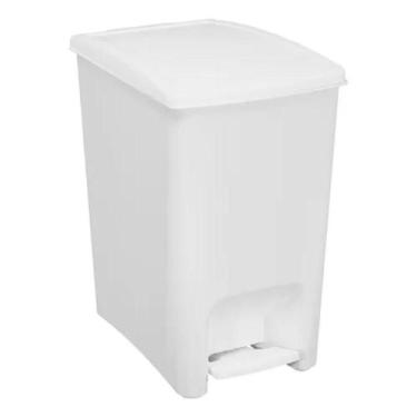 Imagem de Lixeira Astra Dupla Abertura 10L Branca, Branco