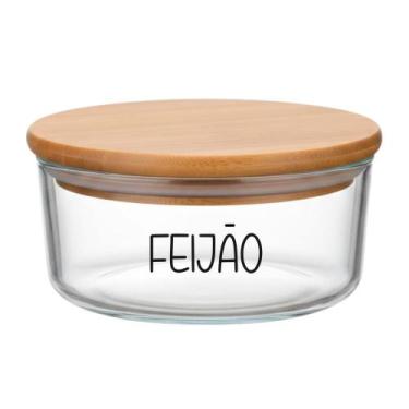 Imagem de Pote Hermético Redondo Vidro (930 ml) Feijão - Casa Vitaud, Feijão