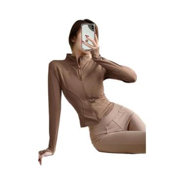 Imagem de Jaqueta De Yoga Feminina De Secagem Rápida Com Manga Longa E Zíper, To