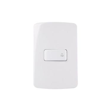 Imagem de Interruptor Pulsador Para Campainha Margirius B3 10a Com Placa 4x2 Branco