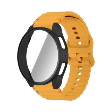 Imagem de Pulseira De Silicone Para Relógio Samsung 40mm 44mm Com Protetor De Te