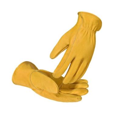 Imagem de 1 par de luvas de trabalho de couro Flex Grip elástico de pulso resist