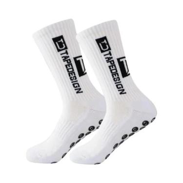 Imagem de Meias De Futebol Antiderrapantes Masculinas, 3 Pares De Meias Esportiv