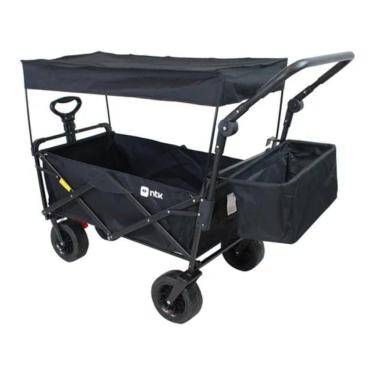 Imagem de Carrinho Dobrável para Transporte Montclair Capacidade Até 80 kg Estrutura Robusta Preto Nautika