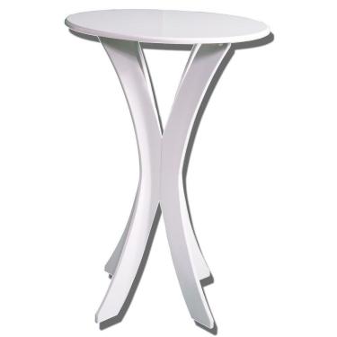 Imagem de Mesa Mesinha De Canto/Lateral Base Redonda Pé Em X Branca