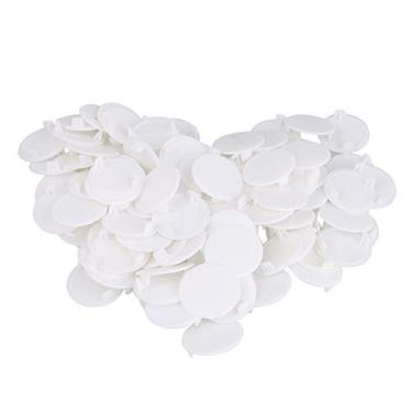 Imagem de RDEXP 100 peças, tampa de plugue de plástico oculto para dobradiça branca