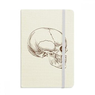 Imagem de Caderno de desenho de caveira humana, capa dura de tecido oficial diário clássico