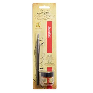 Imagem de Kit Pena para Caligrafia e Lettering Speedball com Tinta Ouro 12ml – 94156
