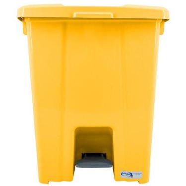 Imagem de Lixeira Quadrada Amarela Com Pedal P15 15 Litros Jsn