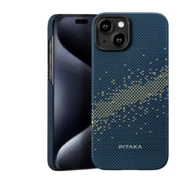 Imagem de Pitaka StarPeak MagEZ Capa 4 - Milk Way Galaxy para iPhone 15 Plus, 6,7 polegadas, fina e leve, compatível com MagSafe, feita de fibra de aramida 1500D