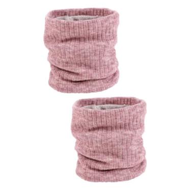 Imagem de VALICLUD 2 Unidades cachecol circular tricô Lenço de pescoço para casal Lenço de pescoço de malha lenço de tricô cachecol de tricot lenço de um laço inverno coleiras homem e mulher rosa