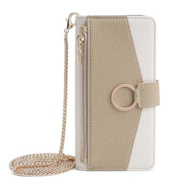 Imagem de Capa de telefone carteira crossbody para Oneplus Nord N30 N20 8 7 Pro5 5T 7T 6T 3 3T Capa de couro com corrente de metal, branca, para OnePlus 5