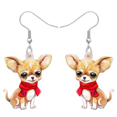 Imagem de DALANE Brincos de acrílico fofo anime chihuahua para cães, pingentes, joias, presentes para mulheres, meninas, crianças, amantes de cães, lembrancinhas de festa, Medium, Acrílico, Sem pedra preciosa