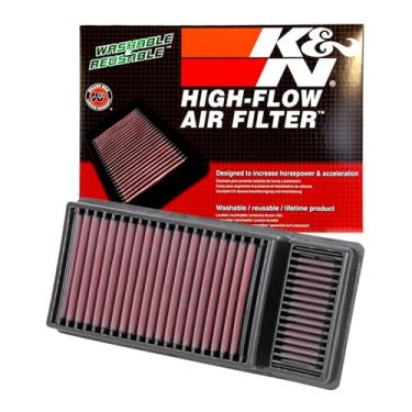Imagem de K&N Filtro de ar do motor: Alto desempenho, premium, lavável, filtro de ar de substituição para carro: Compatível com Ford SuperDuty V8 (F250, F350, F450, F550, F650), 33-5010