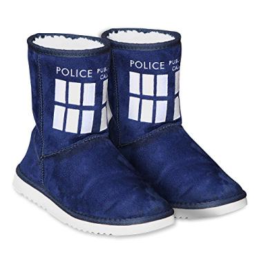 Imagem de Pantufas femininas Doctor Who Tardis média azul marinho