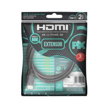 Imagem de Cabo HDMI Extensor - HDMI Macho X HDMI Femea 4K Hdr 19P 2M, PIX