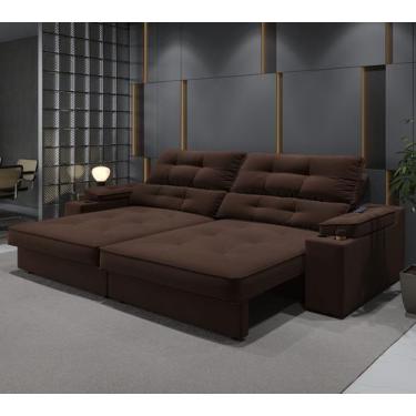 Imagem de Sofá Santiago 2,30m (L) com Carregador USB e Porta Copos Retrátil e Re