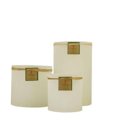 Imagem de Conjunto de Vela Luminária Cilíndrica Marfim - Candella, Amarelo