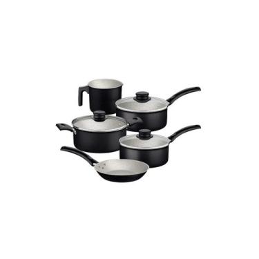 Imagem de Jogo de Panelas Alumínio Antiaderente 5 Pc  Preto - Tramontina