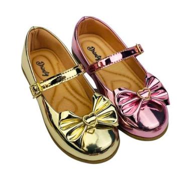 Imagem de Kit Com 2 Pares Sapatilha Infantil Menina Boneca Verniz Confortável SP