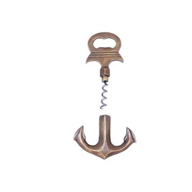 Imagem de Hampton Nautical MC-2102-AN Parafuso de cortiça de latão antigo 15,24 cm - Abridor de garrafas - Decoração náutica de cozinha
