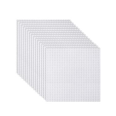 Imagem de LVHERO Classic Baseplates Building Plates for Building Bricks 100% Compatible with All Major Brands-Baseplate, 10" x 10", Pack of 16 (White)
