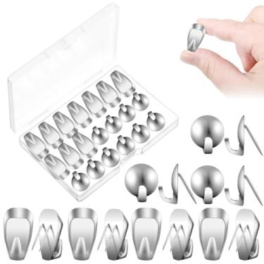 Imagem de auroray Ganchos de cubo para paredes de tecido, 20 peças de pino de pressão de metal 18 kg/9 kg, ganchos de parede de cubículos, ganchos de pendurar para fotos, ganchos de casaco de cubículo,