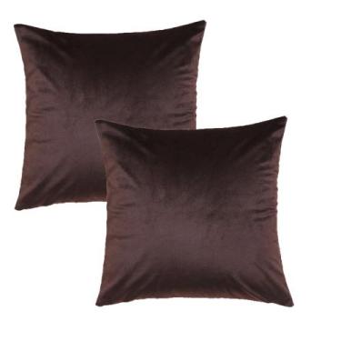 Imagem de Kit 2 Capas De Almofada Com Zíper 45x45cm Suede Lisa - FAMA CONFECÇÕES