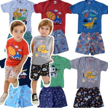 Imagem de Conjuntos infantil meninos verão roupas masculina infantil 01 ao 08 - 