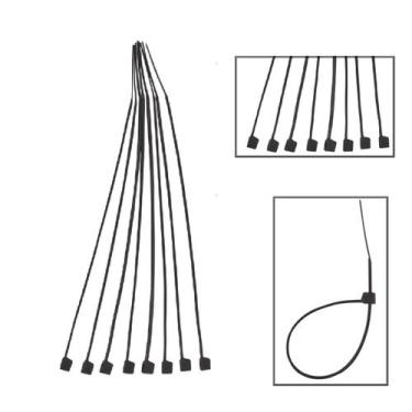 Imagem de Abraçadeira Nylon 3,6x150mm C/100 Pcs Fios Cabos - EDA, Preto